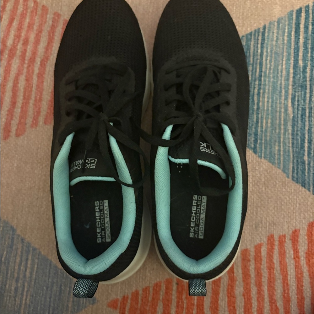 Skechers Women's Black and Blue Athletic Shoes